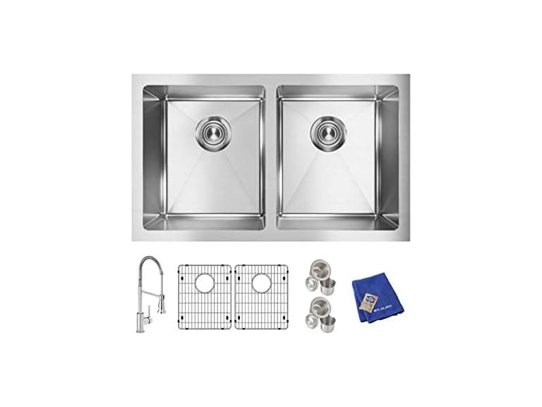 Elkay Crosstown 16 G SS Equal Double Bowl Sink Kit w Faucet