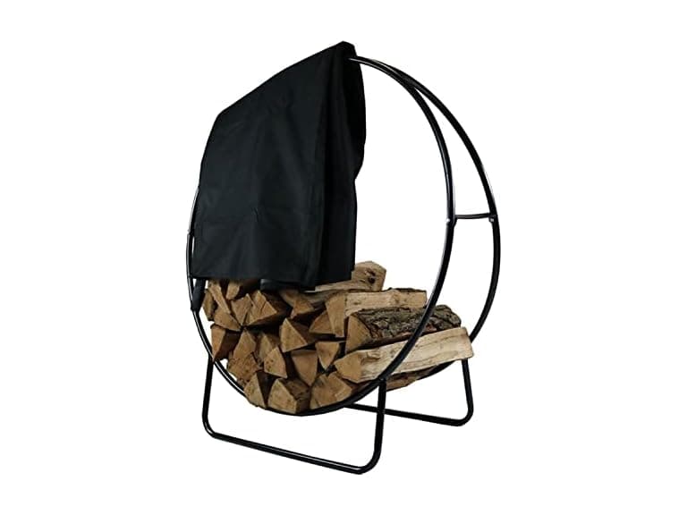 Sunnydaze Outdoor Firewood Log Hoop and Cover Set - Image 1