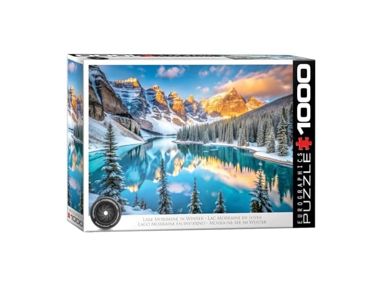 Lake Moraine in Winter 1000 Puzzle - Image 1