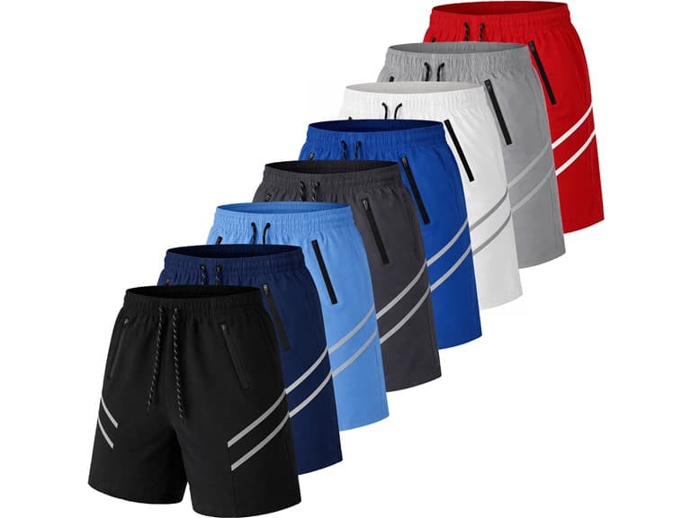 5Pk Mens Training Shorts w/ Dual Trim - Image 1