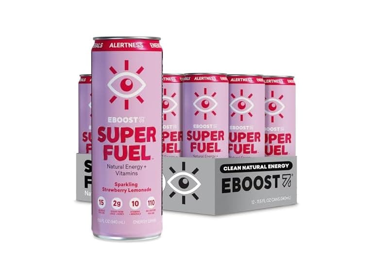 12PK EBOOST SUPER FUEL Healthy Energy Drink -Strawberry - Image 1