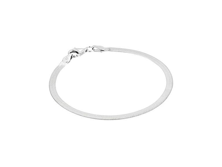 925 Sterling Silver Herringbone Anklet - Image 1