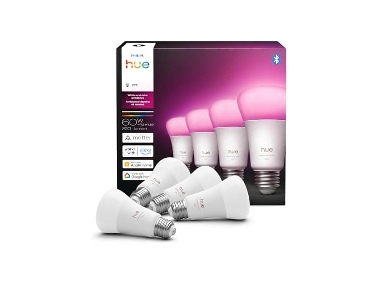 Philips Hue Smart LED A19 Bulb 4-Pack - Image 1