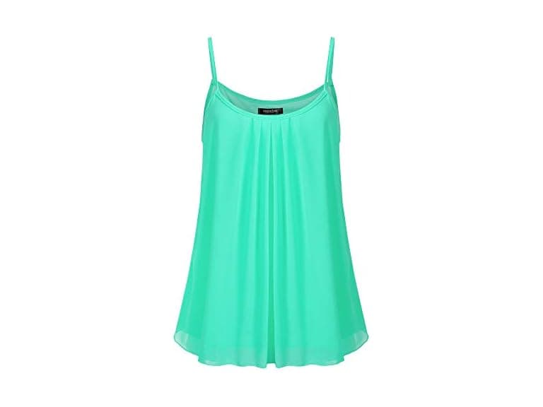Ssoulm Women (L) Sleeveless Pleated Chiffon Top - Image 1