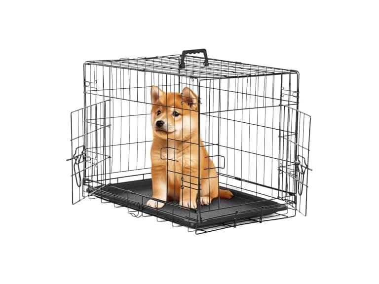 Simple Deluxe Double Door Dog Crate 24" - Image 1