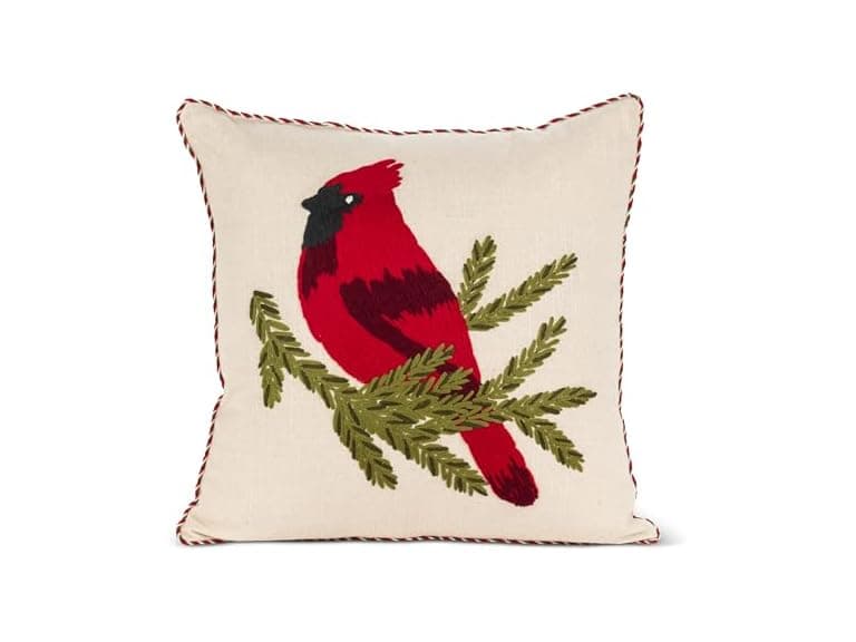 Square Cardinal on Branch Pillow - Image 1