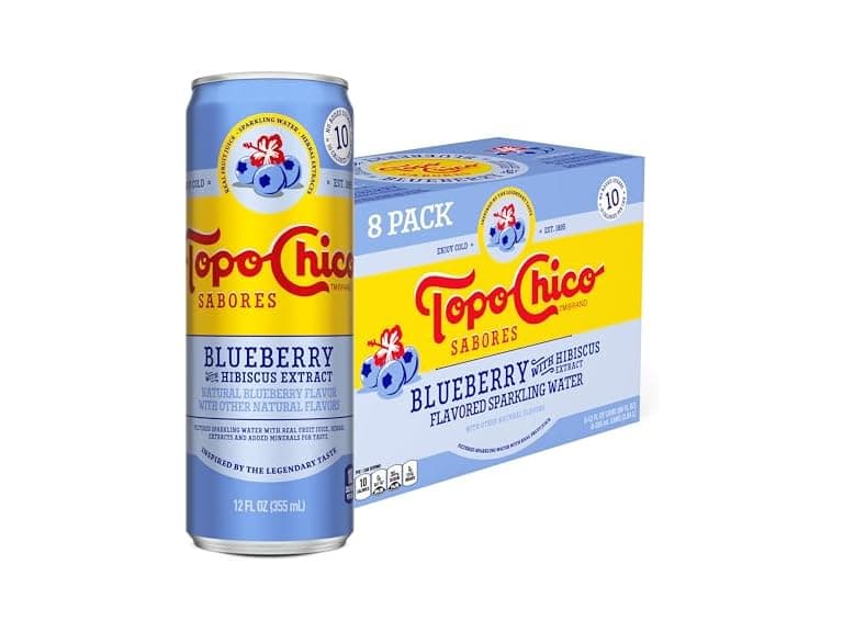 8PK Topo Chico Sabores Blueberry with Hibiscus - Image 1