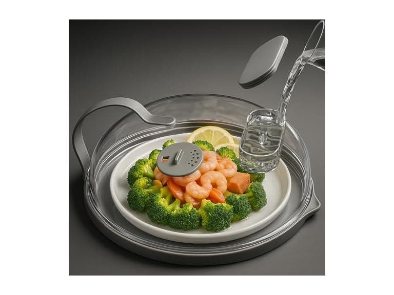 Microwave Splatter Cover with Water Steamer - Image 1