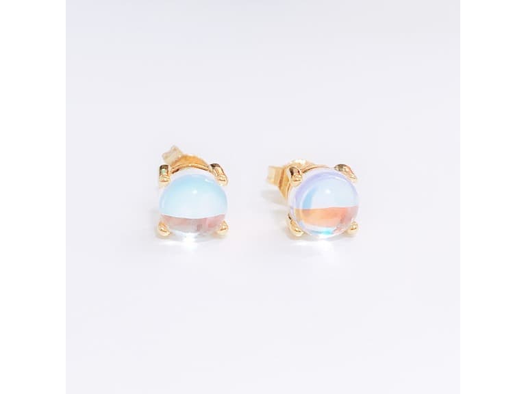 925 Sterling Silver Moonstone Studs - Image 1
