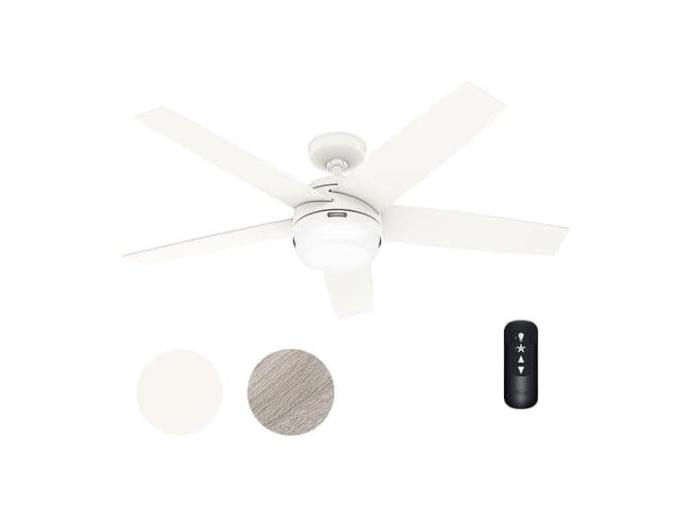 52" Hunter Fan w/Light & Remote - White - Image 1