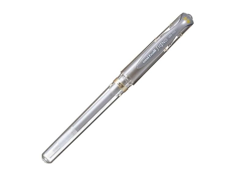 Uni Gel Ballpoint Pen Uni-Ball Signo Bold 1.0mm Silver - Image 1