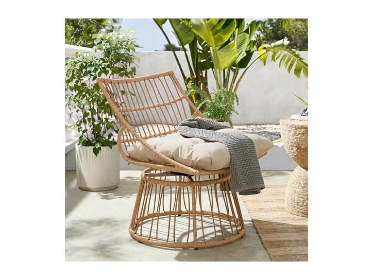 Alaterre Furniture Servana Outdoor Wicker Chair - Image 1