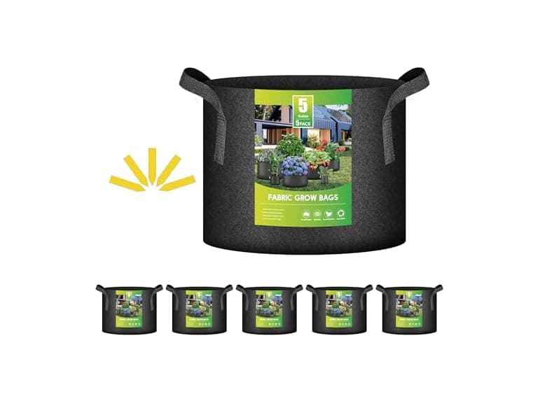 iPower 5-Pack 5 Gallon Grow Bags - Image 1