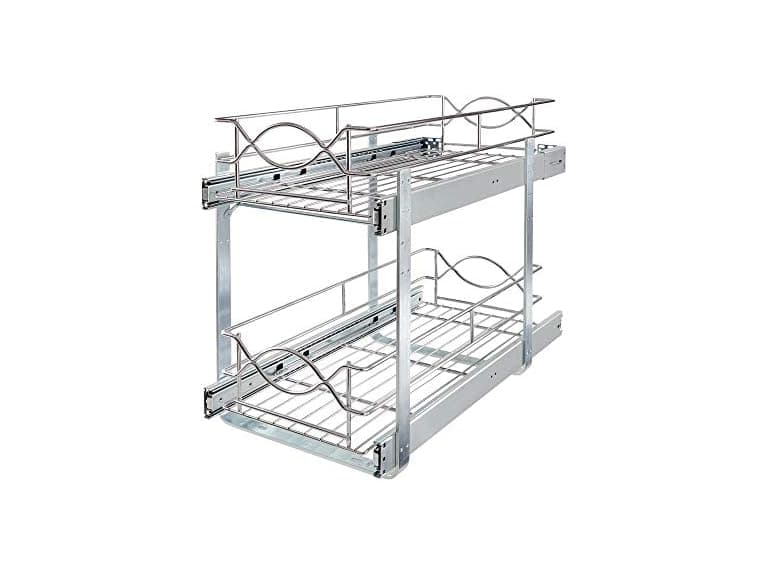  D Double-Tier Wire Pull Out Kitchen and Bath Storage Basket  - Image 1