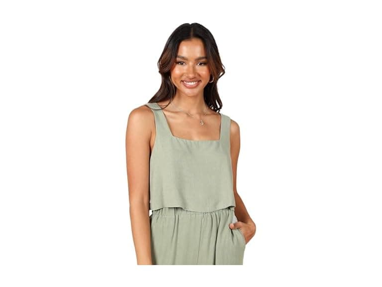 Petal & Pup  (XL) Eleanor Cropped Top Green - Image 1