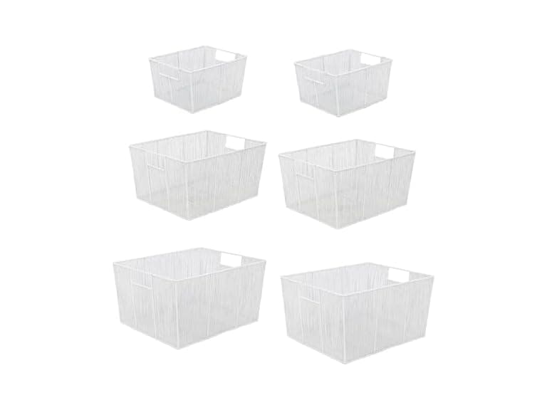 happimess Nesting Wire Metal Storage Baskets for Shelves Set of 6 - Image 1