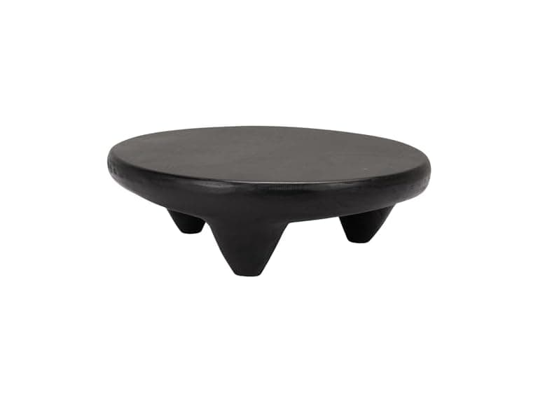 Creative Co-Op Mango Wood Round Footed Pedestal Stand - Image 1