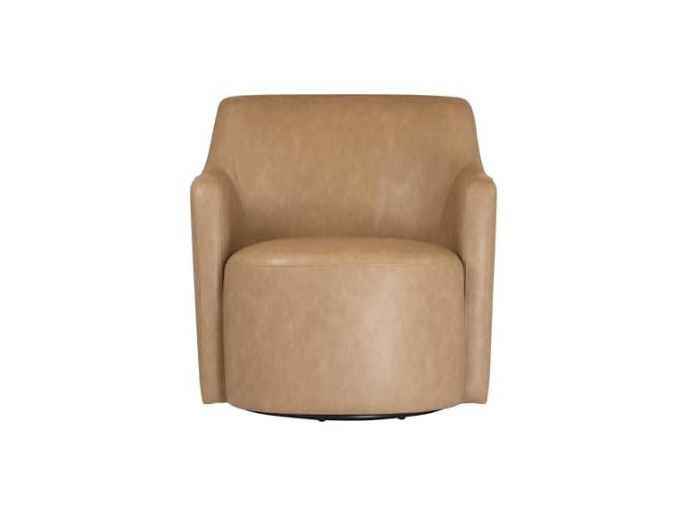 HomePop Barrel Swivel Chair, Sand - Image 1