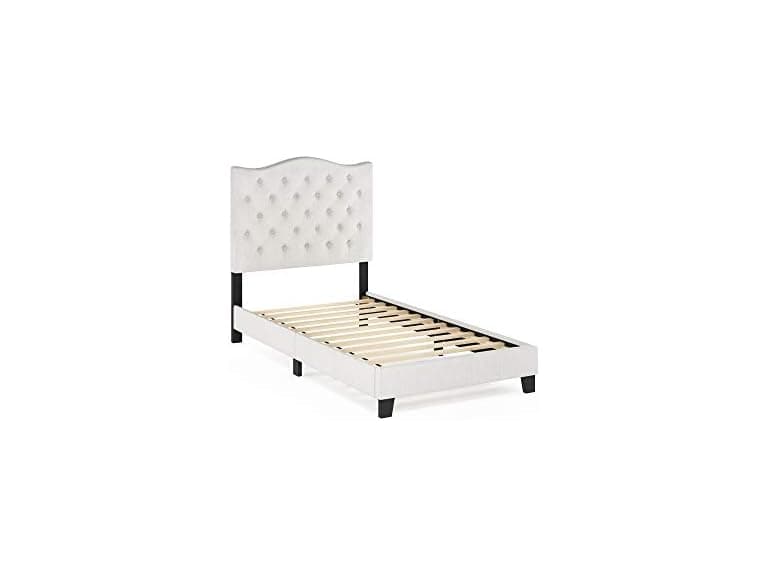 Furinno Lille Button Tufted Bed Frame, Twin - Image 1