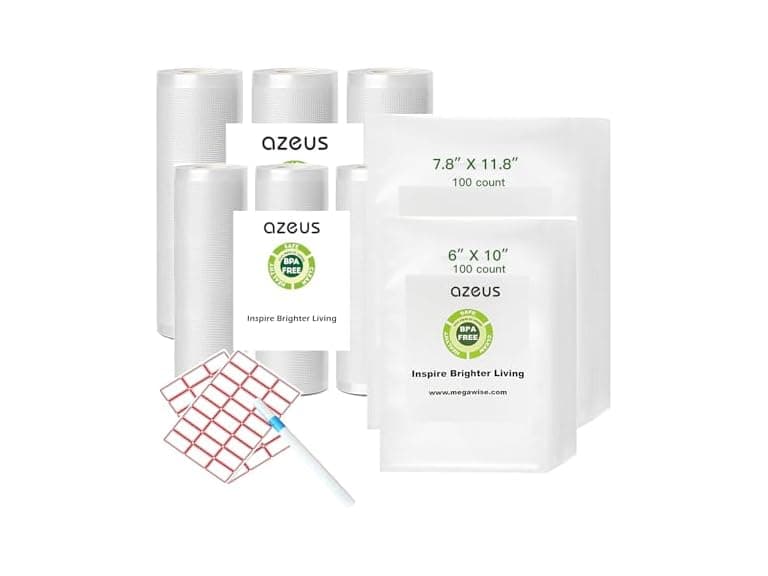 AZEUS Food Storage Bags Variety Kit: 200 Bags & 6 Rolls  - Image 1
