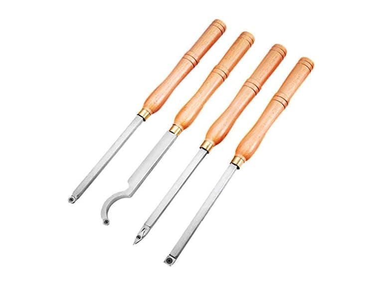 Wood Turning Tools for Lathe 4 PCS Set, Carbide - Image 1