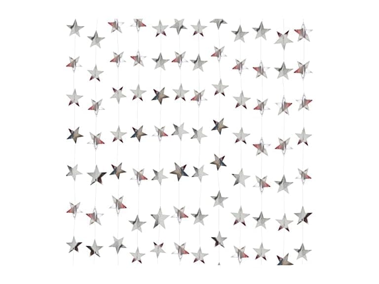 Silver Star Garland Banner Decorations - Image 1