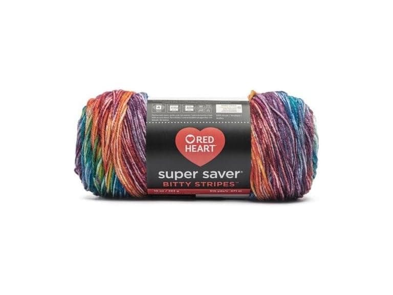 Red Heart Super Saver Bitty Stripes - Image 1