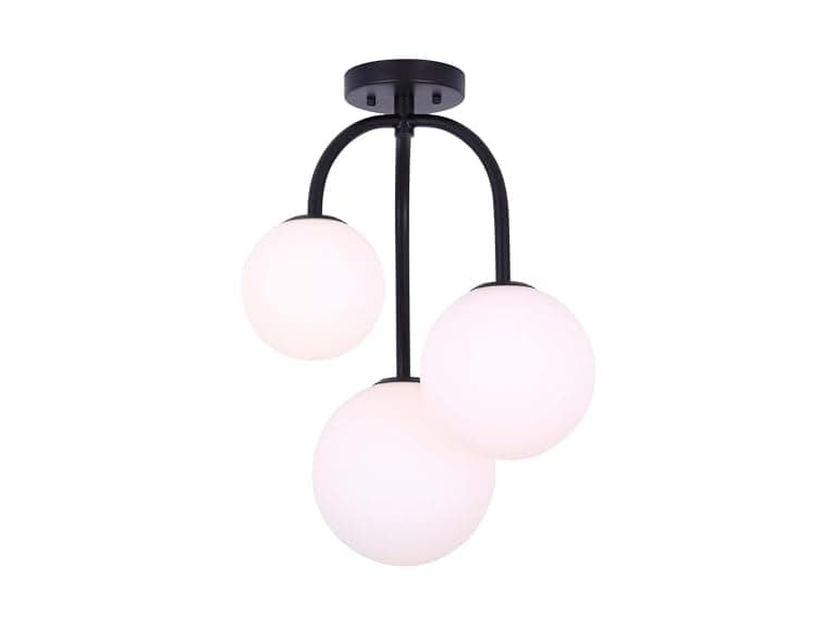 GILLA 3 Light Semi Flush Mount Ceiling Light Matte Black - Image 1