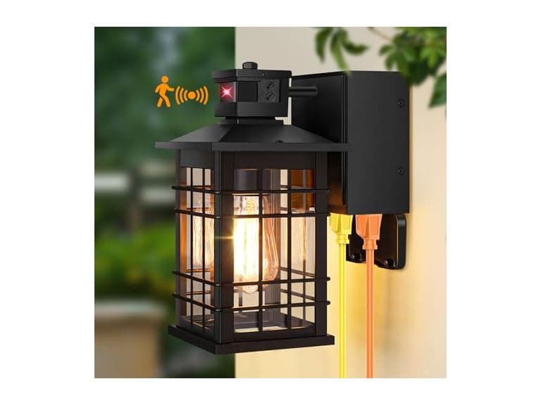 Motion Sensor Porch Light with GFCI Outlets, 11.4'' - Image 1
