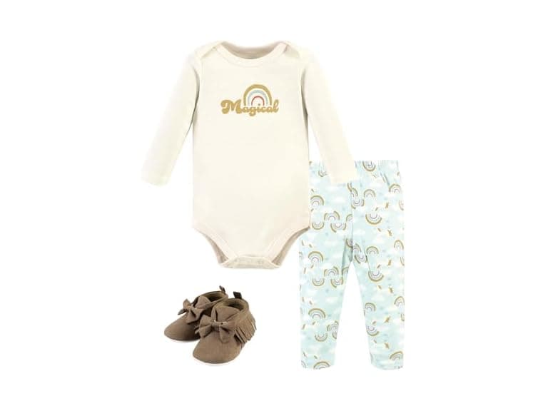 Hudson Baby Unisex Cotton Bodysuit Pant Shoe Set - Image 1