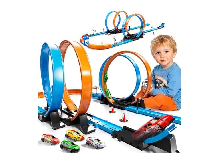Race Track Set 4 Cars 4 Loops 35-Piece - Image 1