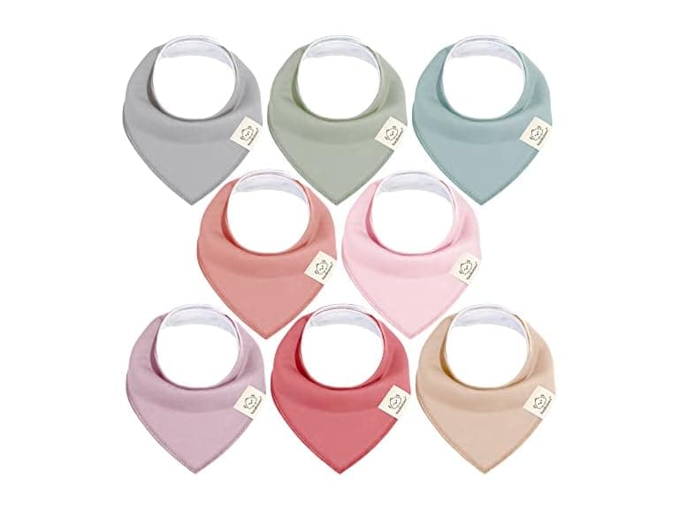 KeaBabies 8Pk Organic Baby Bandana Bibs-Pastel - Image 1