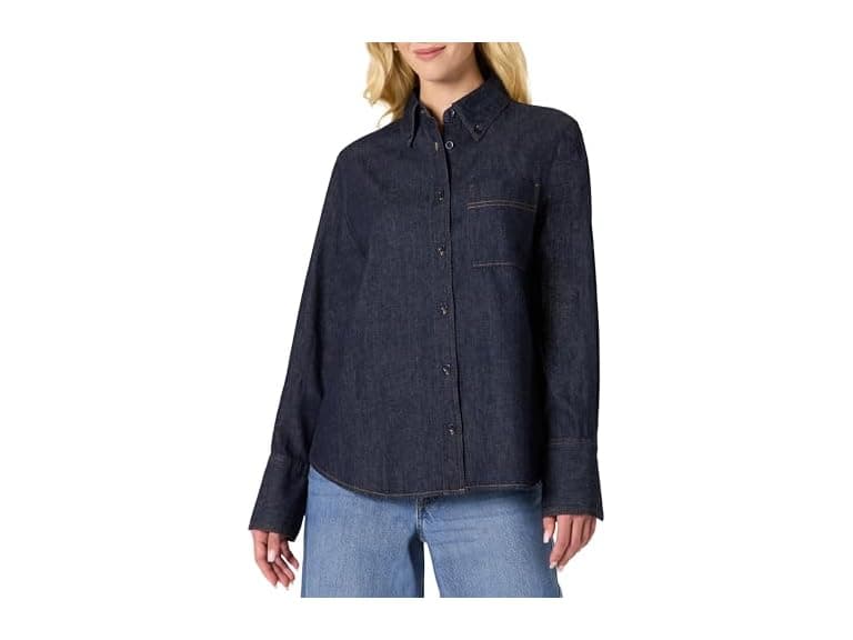AE Womens OversizedFit Denim ButtonDown Shirt - Image 1