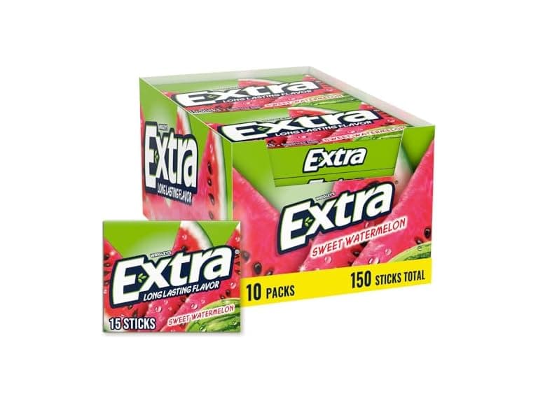 10PK EXTRA Gum Sweet Watermelon Sugarfree - Image 1