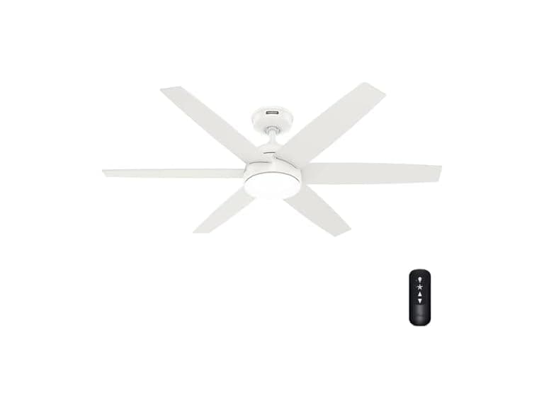 Hunter Fan 52 Inch White Indoor Ceiling Fan with Light and Remote - Image 1