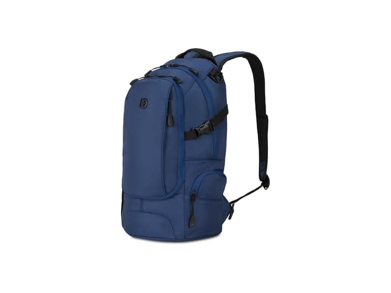 SWISSGEAR Backpack, Slim Profile, Navy Ballistic,15.9L, 18-Inch - Image 1