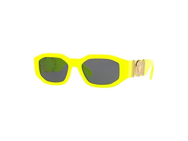 Versace VE 4361 532187 Yellow Fluo Plastic Square Sunglasses - Image 1