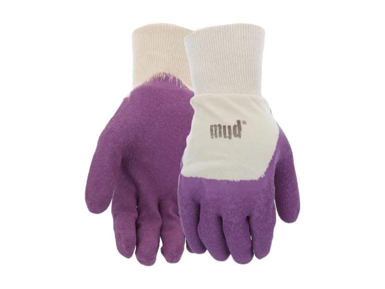 MUD 020DP Latex Grip Garden Gloves, Violet - Image 1