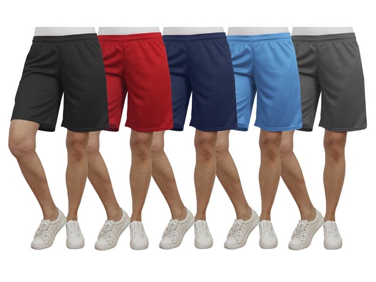 5Pk Womens Active Classic Mesh Shorts - Image 1