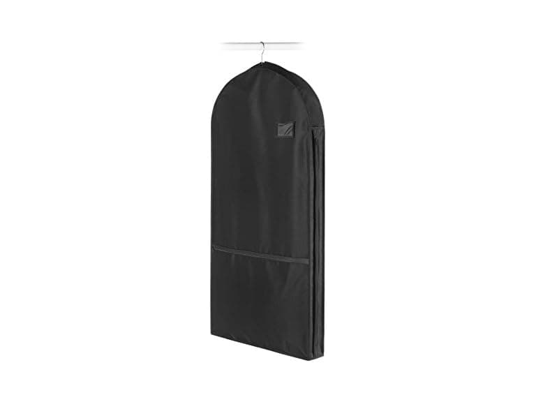 Whitmor Zippered Garment Bag with Pocket, Black - Image 1