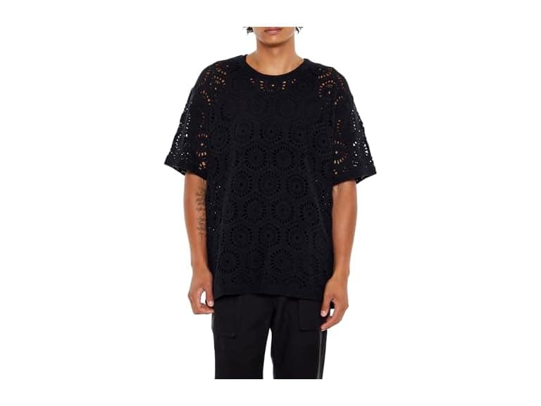 Forever 21 (L) Sweater-knit Crochet Tee - Image 1