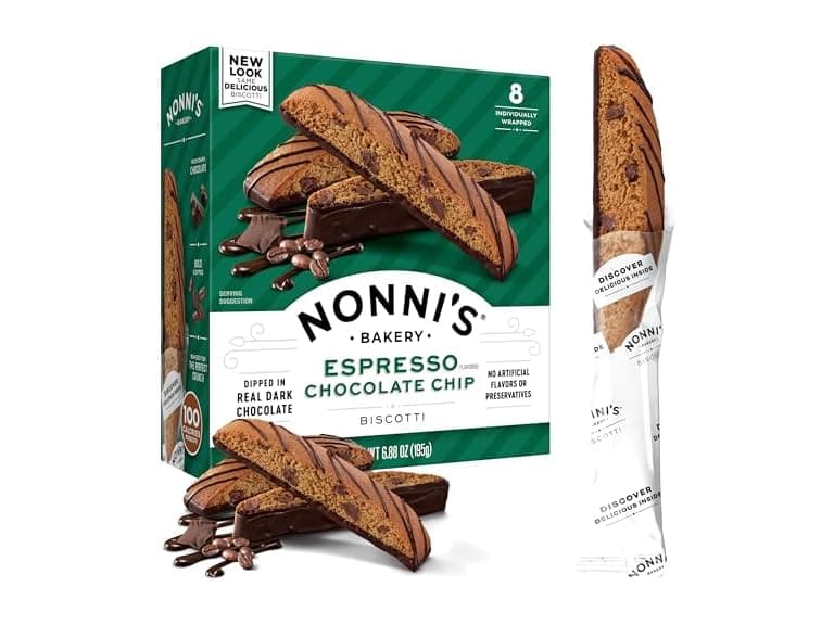 8CT Nonni's Espresso Chocolate Chip Biscotti, 6.88oz - Image 1