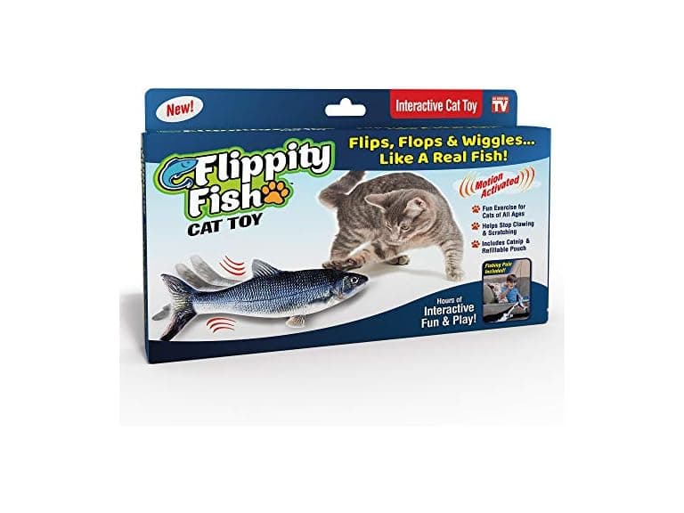 Ontel Flippity Fish Interactive Cat Toy with Catnip - Image 1
