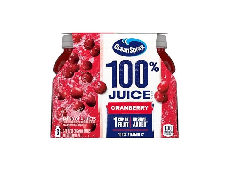 6PK Ocean Spray 100% Juice, Cranberry Juice - Image 1