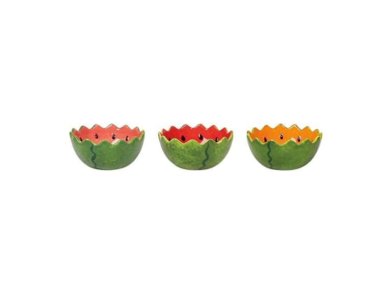Jubilee Melon Pop Shaped 5oz Stoneware Bowls Set of 3 - Image 1