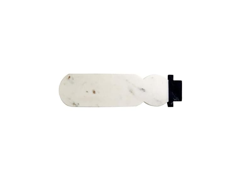 Creative Co-Op Marble Snowman Shaped Cheese and Cutting Board - Image 1