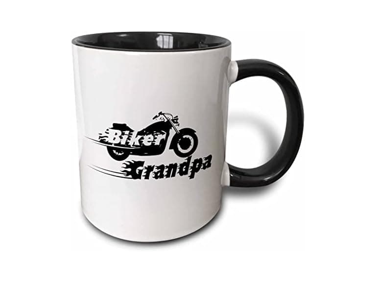 3dRose Biker Grandpa. motorbike Mug - Image 1