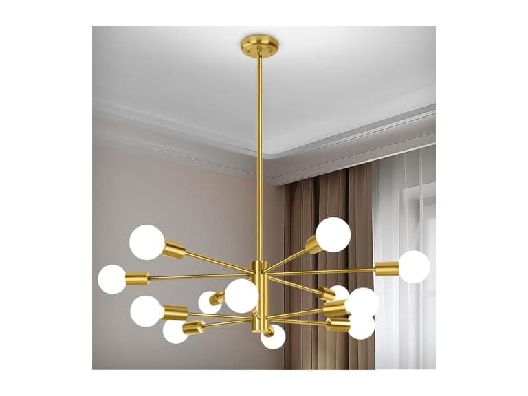 BesLowe 31'' 12-Light Modern Sputnik Chandelier, Gold - Image 1