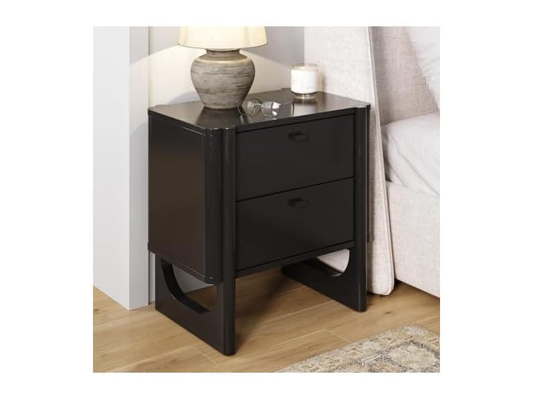 Nathan James Solace Mid Century Modern 2 Drawer Nightstand - Image 1