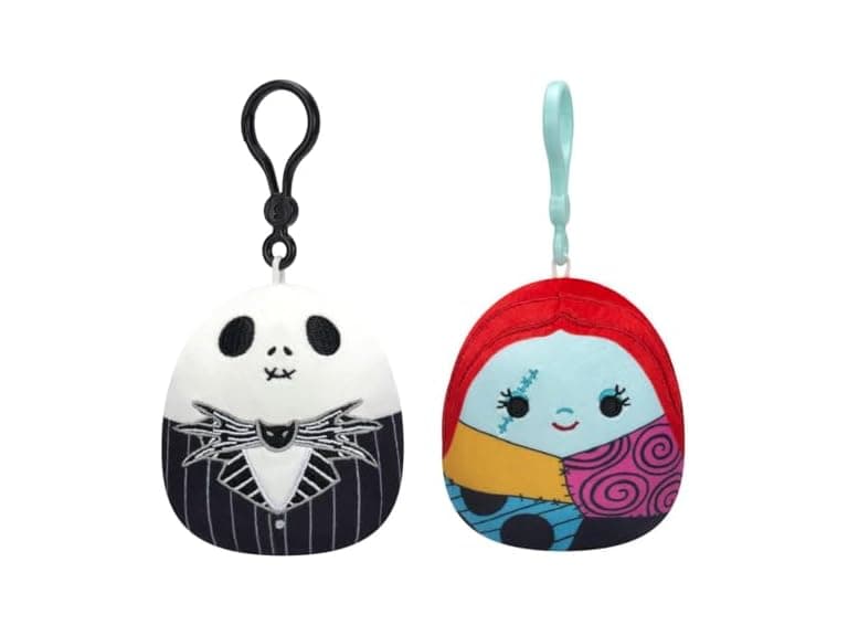 Squishmallows 3.5in Jack Skellington and Sally Clip 2Pk - Image 1